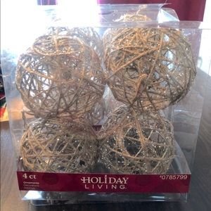 Christmas ornaments rustic with glitter